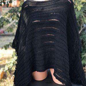 Ralph Lauren cotton blend fringe kimono cover up top kaftan sweater bohemian